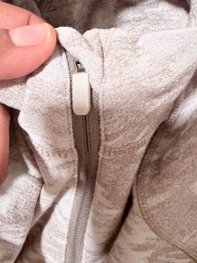 Lululemon Light Beige and white  Zip-Up Hoodie